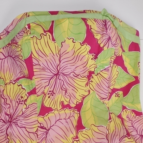 Lilly Pulitzer Pink Green Yellow Strapless Dress 6 - Picture 7 of 16